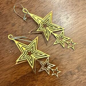 Vintage triple star dangle earrings